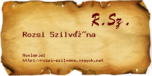 Rozsi Szilvána névjegykártya